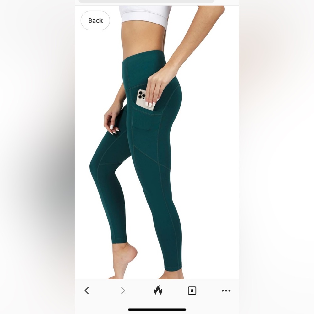 90 Degree  by Reflex Dark Green High-Waisted Leggings. Size S